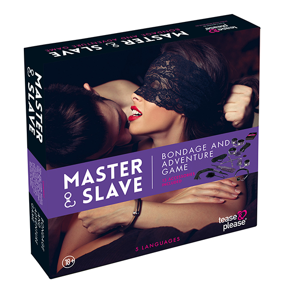 Tease & Please Master & Slave Bondage Game Purple (NL-EN-DE-FR-ES-IT-SE-NO-PL-RU) Erotinis stalo žaidimas