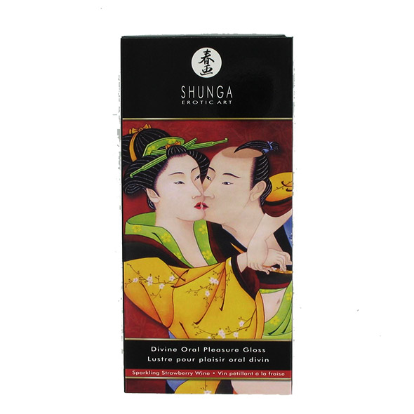 Shunga - Divine Oral Pleasure Gloss Sparkling Strawberry Wine Stimuliuojantis lūpų balzamas &ndash; nuotrauka 2