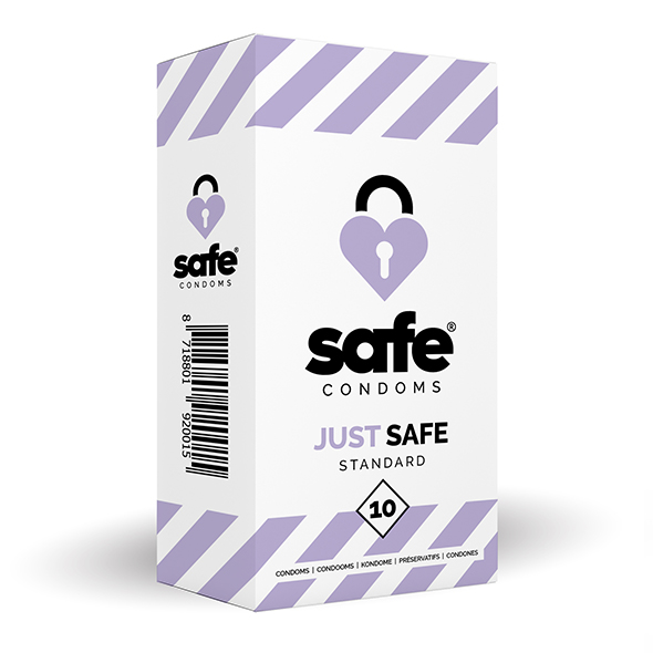 Safe - Condoms Just Safe Standard (10 pcs) klasikiniai prezervatyvai