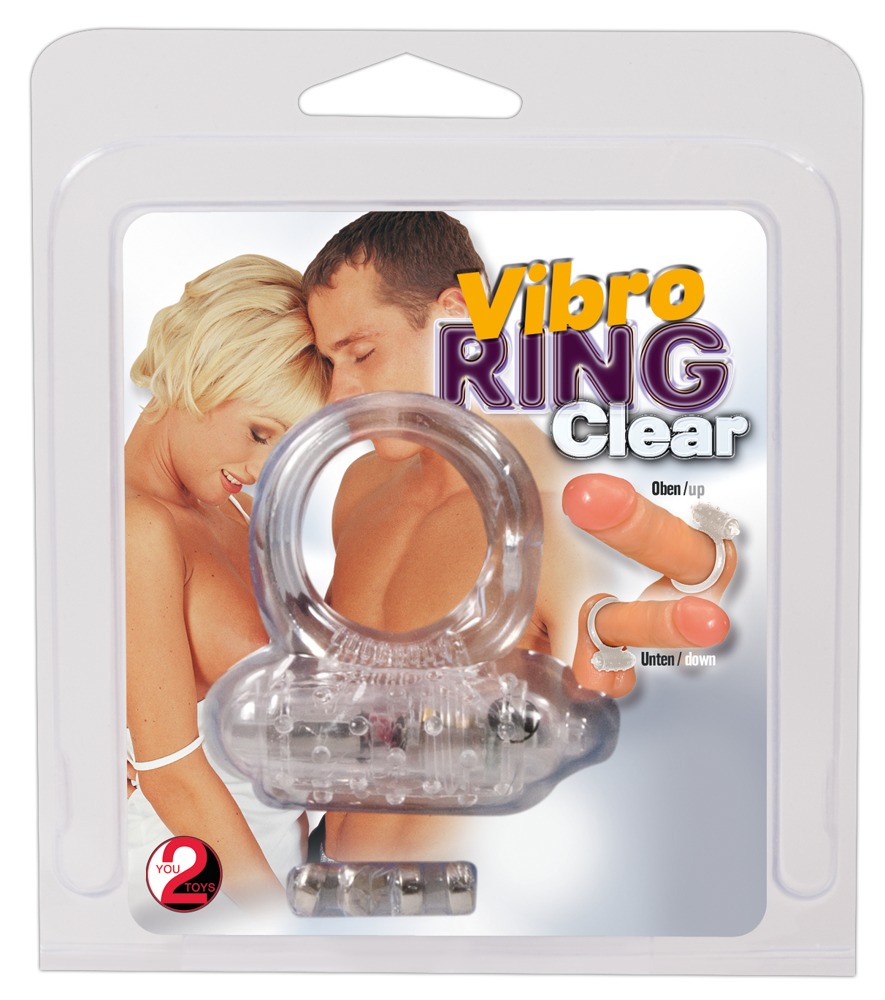 You2Toys Vibro ring Clear Silicone vibruojantis penio žiedas su elementais