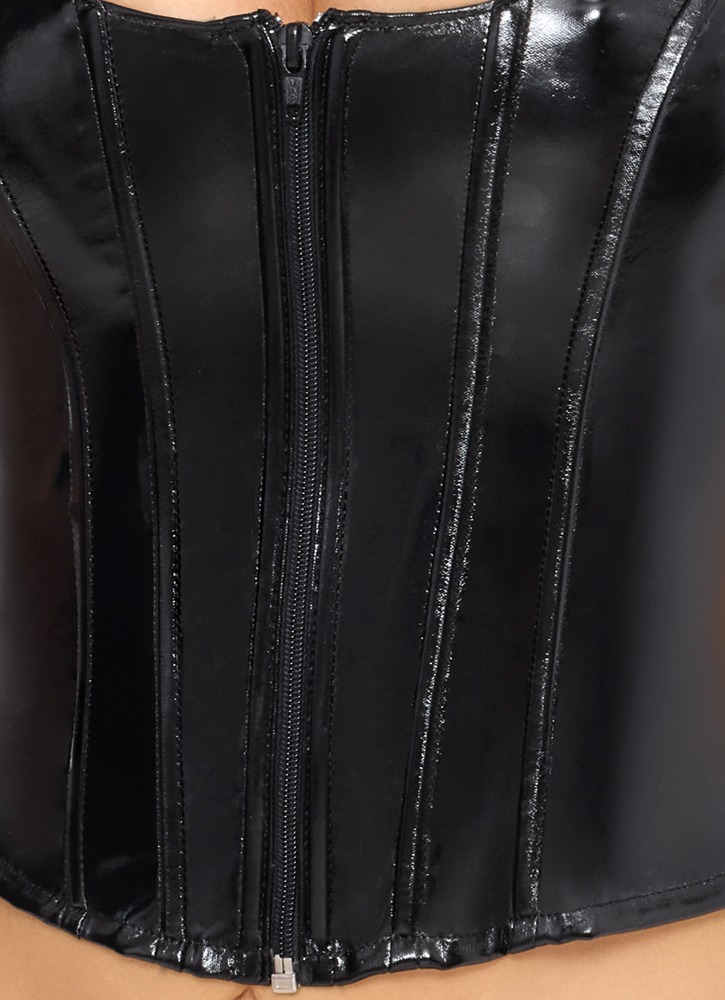Black Level Vinyl Corset M Seksuali lateksinė apranga &ndash; nuotrauka 5