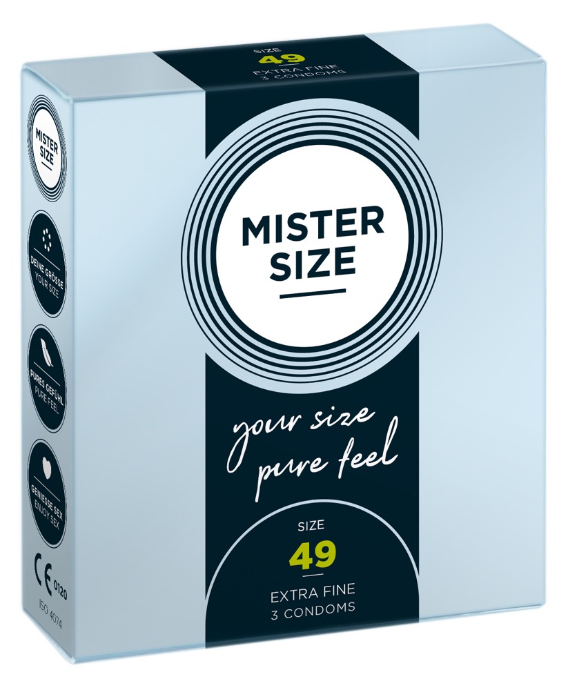 Mister Size 49mm pack of 3 Nestandartinio dydžio prezervatyvai