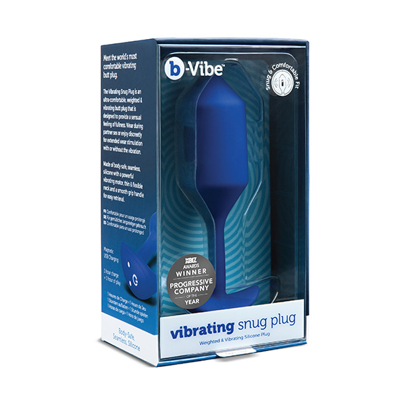 B-Vibe - Vibrating Snug Plug 4 (XL) Navy Analinis kai&scaron;tis &ndash; nuotrauka 8