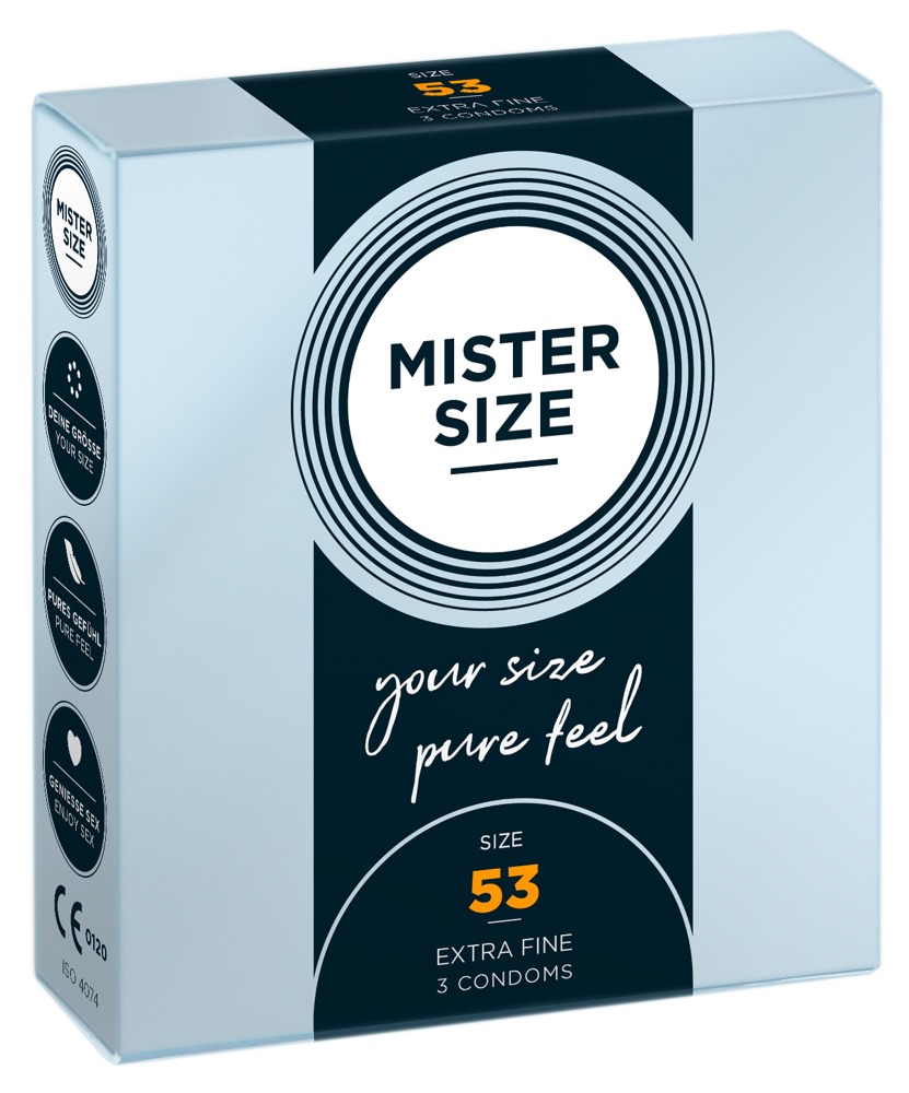 Mister Size 53mm pack of 3 Nestandartinio dydžio prezervatyvai
