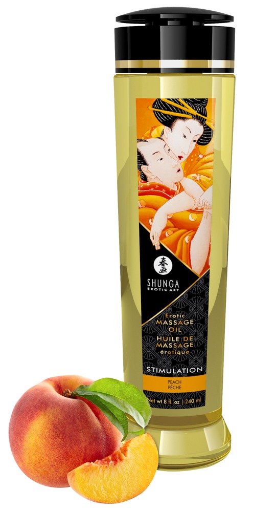 Shunga Oil Stimul./Peach 240ml masažo aliejus