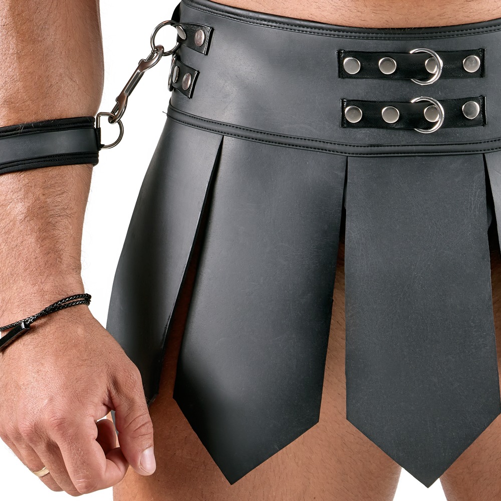 Svenjoyment Bondage Men's Skirt + Chest Harness L vyri&scaron;ka lateksinė apranga &ndash; nuotrauka 6