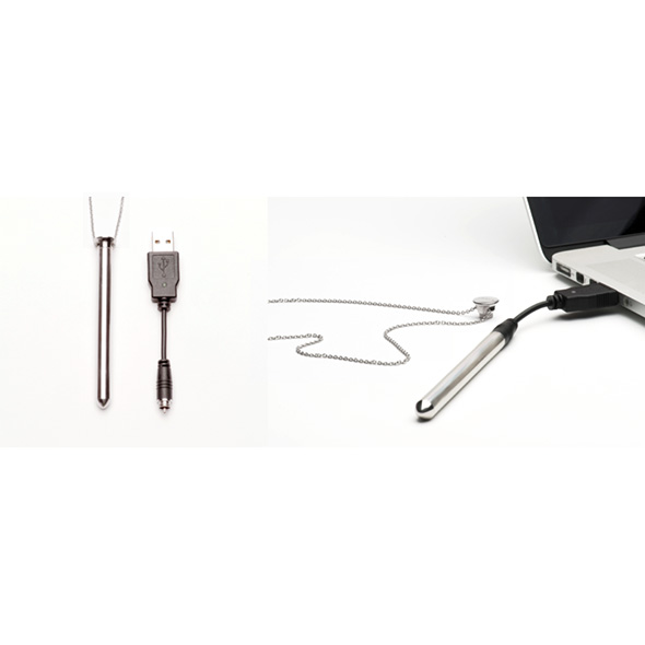 Crave - Vesper Vibrator Necklace Silver i&scaron;skirtinio dizaino vibratorius &ndash; nuotrauka 4
