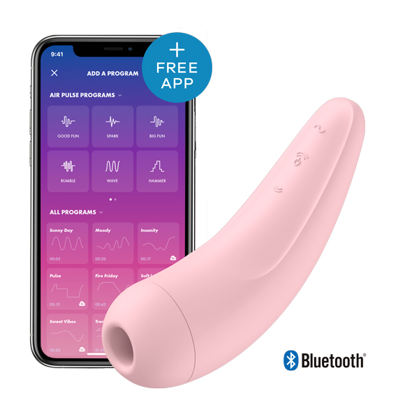 Satisfyer - Curvy 2+ Air Pulse Stimulator + Vibration Pink išmanūs klitorinis oro stimuliatorius