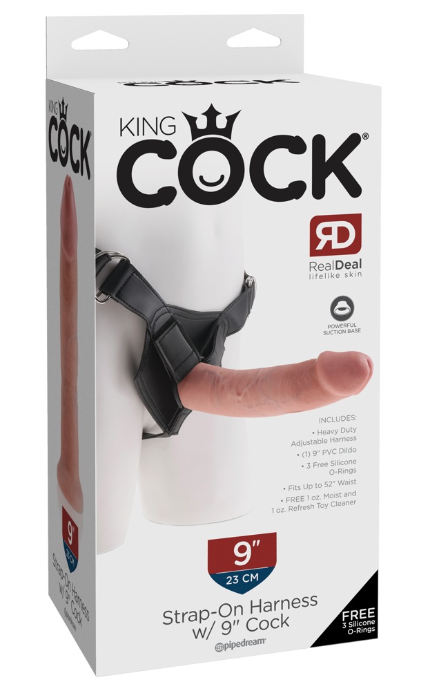 King Cock kc Strap-On with 9" Cock Light Strap-on dildo