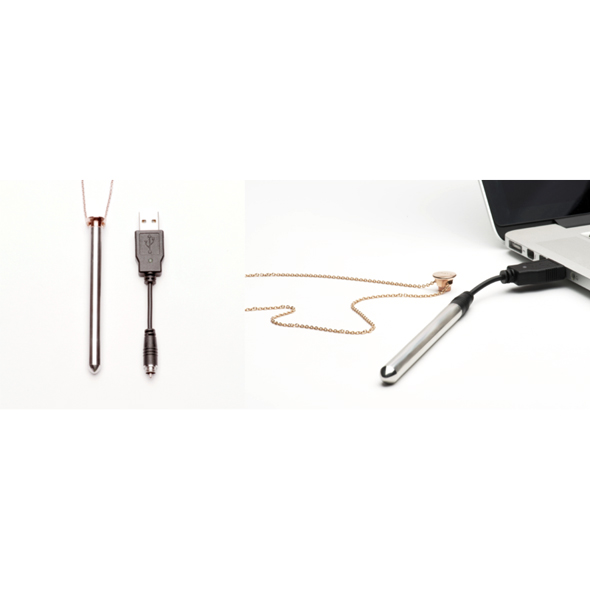 Crave - Vesper Vibrator Necklace Rose Gold i&scaron;skirtinio dizaino vibratorius &ndash; nuotrauka 4