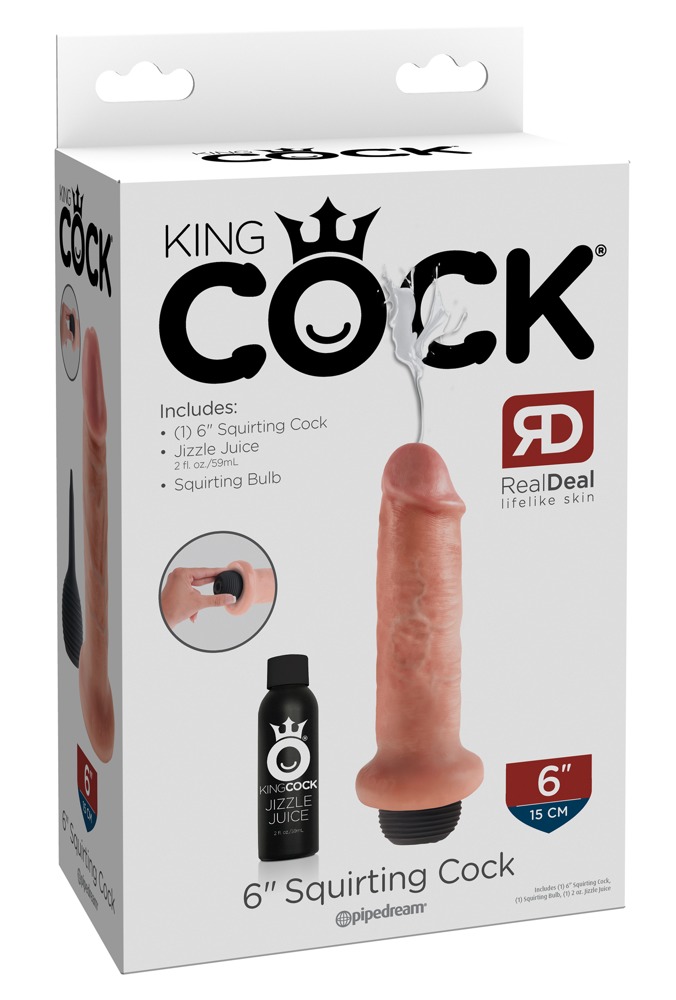 King Cock kc 6" Squirting Cock Light ejakuliuojantis realistiškas dildo
