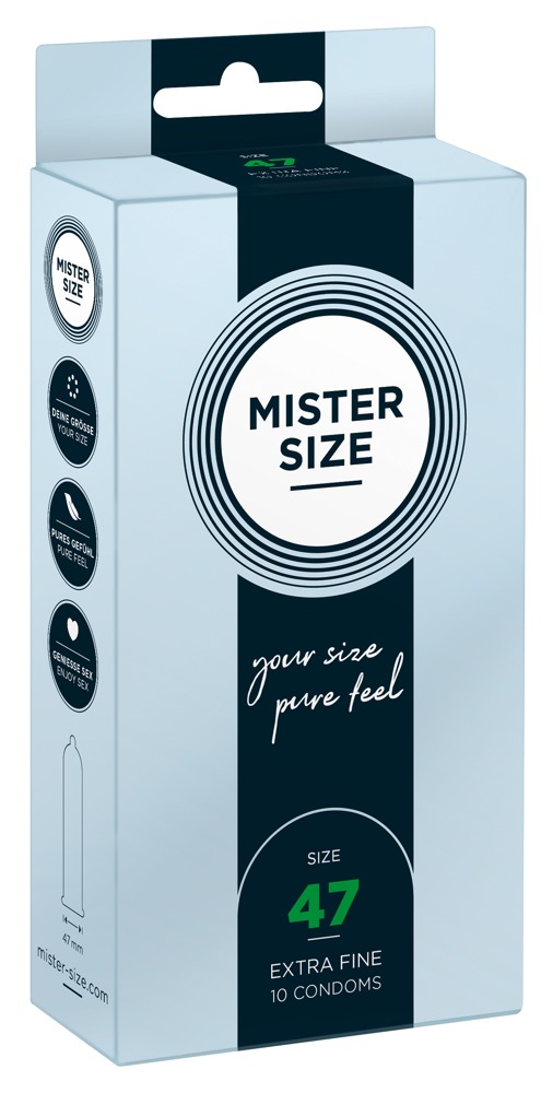 Mister Size 47mm pack of 10 Nestandartinio dydžio prezervatyvai