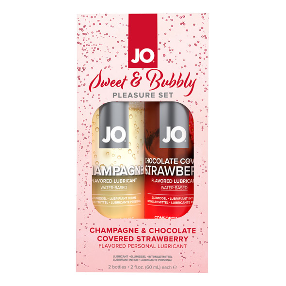 System jo - Sweet & Bubbly Set Champagne & Chocolate Covered Strawberry oralinis lubrikantas