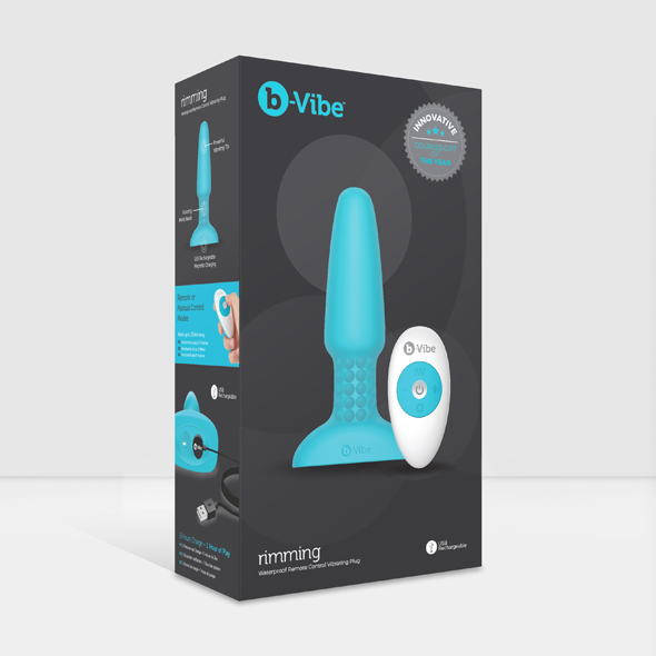 B-Vibe - Rimming Remote Control Plug 2 Teal Analinis kai&scaron;tis &ndash; nuotrauka 8