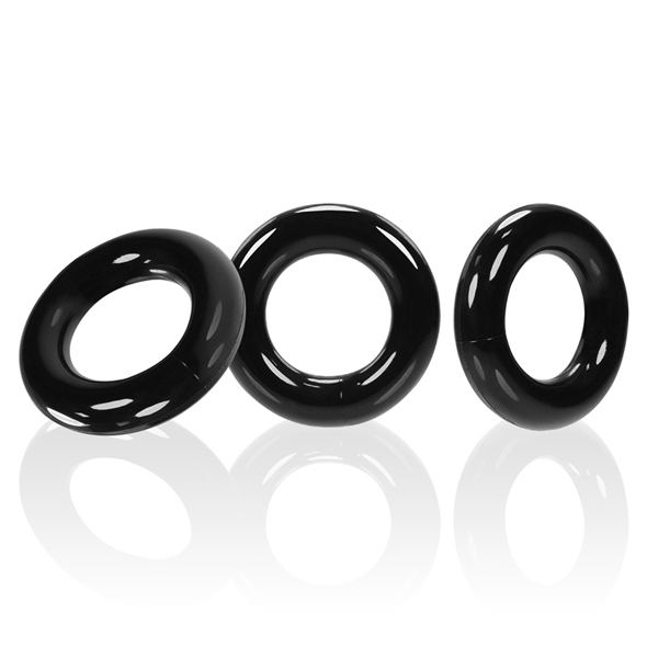 Oxballs - Willy Rings 3-pack Cockrings Black Penio žiedas - užveržėjas