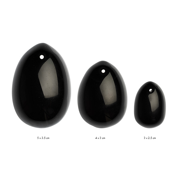 La Gemmes - Yoni Egg Set Black Obsidian (L-M-S) Vaginalinis kamuoliukas - rutuliukai
