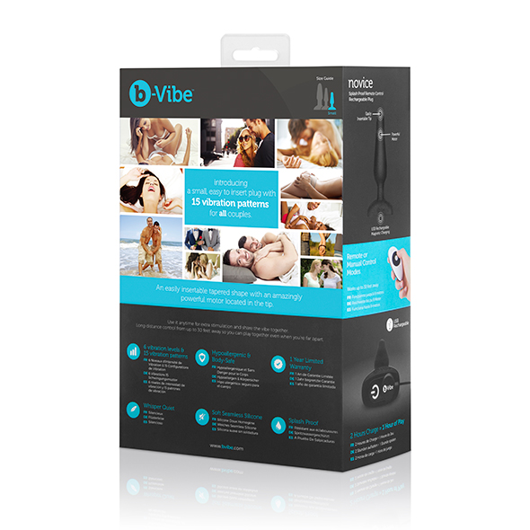 B-Vibe - Novice Remote Control Plug Black Analinis kai&scaron;tis &ndash; nuotrauka 11