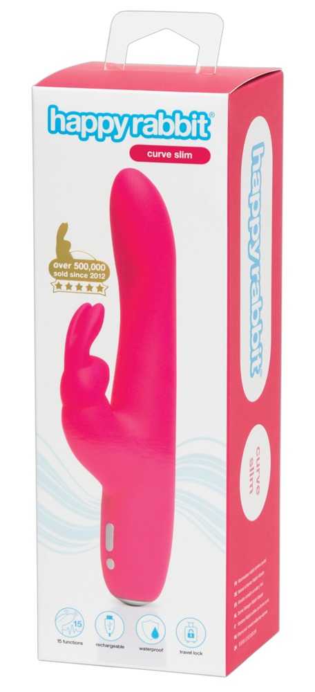 Happyrabbit Happy Rabbit Curve Slim Pink vibratorius kiškutis