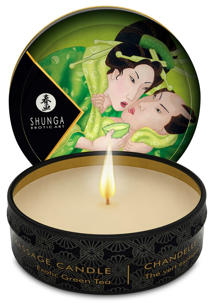 Shunga Mini Candle GreenTea 30 masažo žvakė