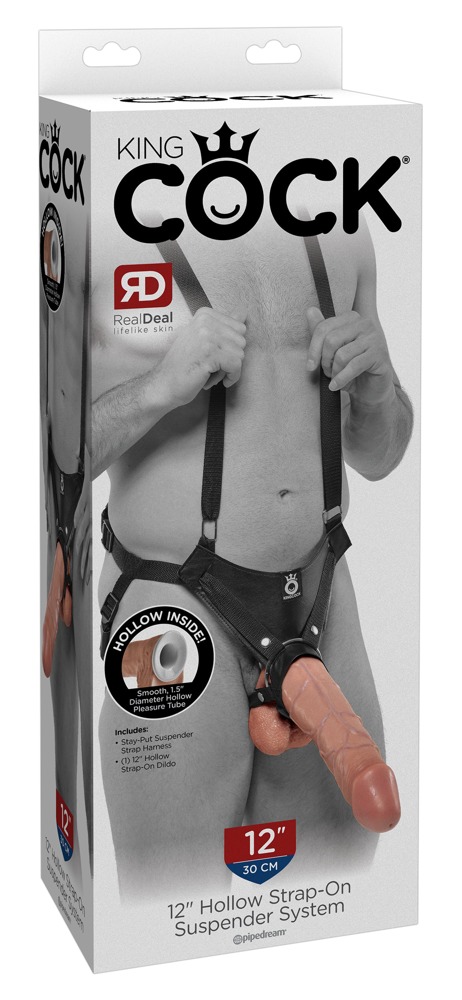 King Cock kc 12" Hollow Strap On Suspend Strap-on dildo