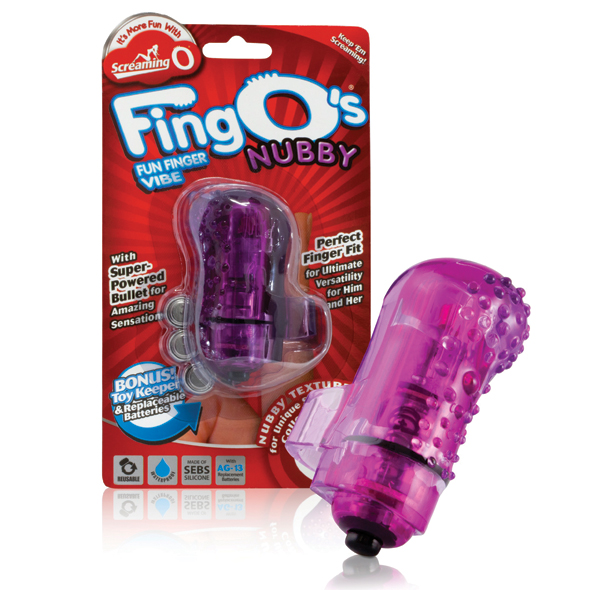 The Screaming O - The FingO Nubby Purple vibruojantis antpirštis