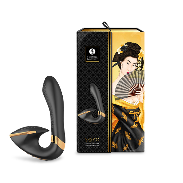 Shunga - Soyo Intimate Massager Black išskirtinio dizaino vibratorius