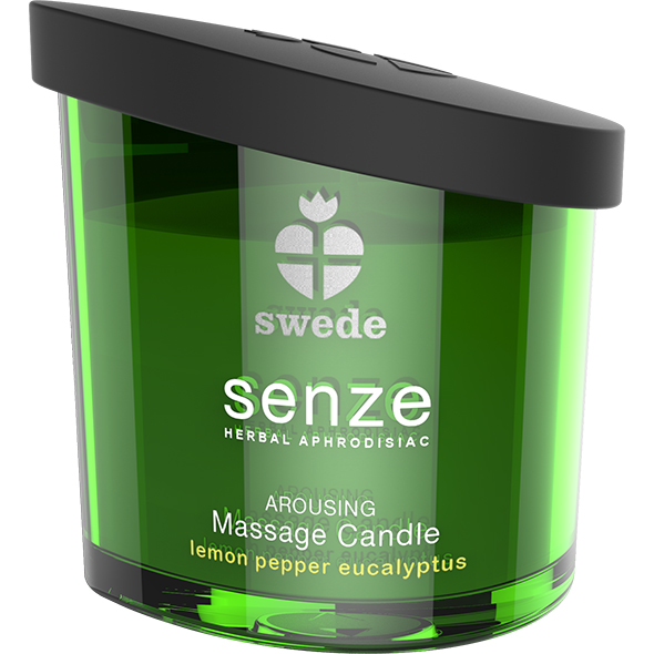 Swede - Senze Arousing Massage Candle Lemon Pepper Eucalyptus 150 ml masažo žvakė