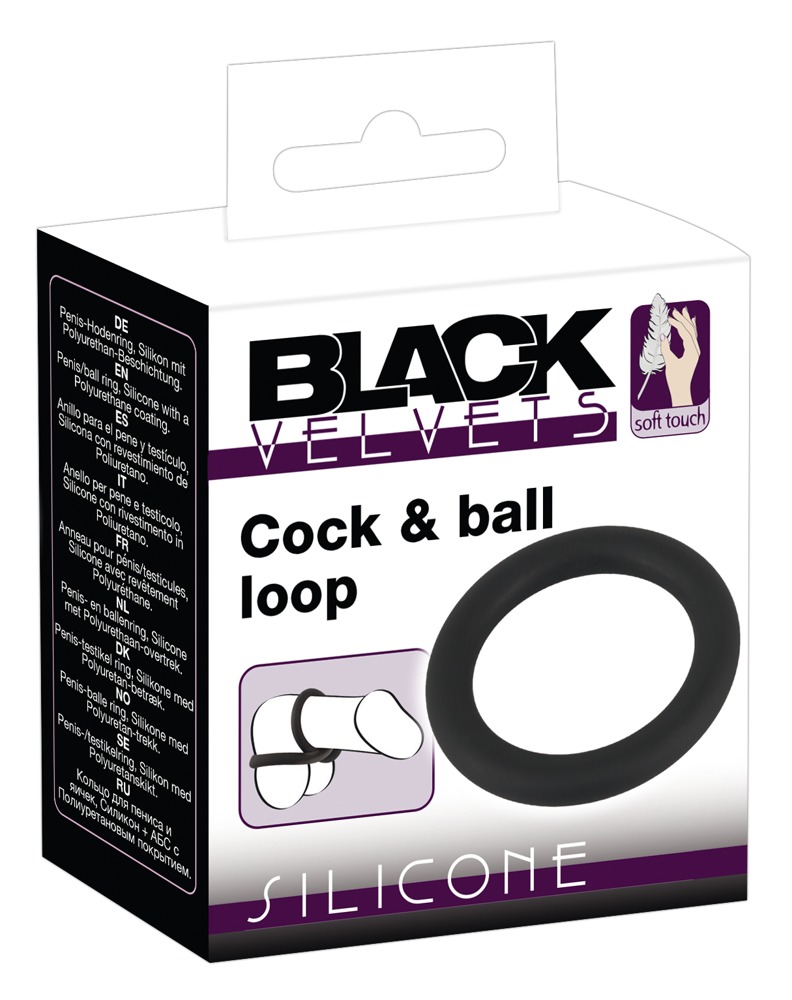 Black Velvets Silicone Cock and Ball Loop Penio žiedas - užveržėjas