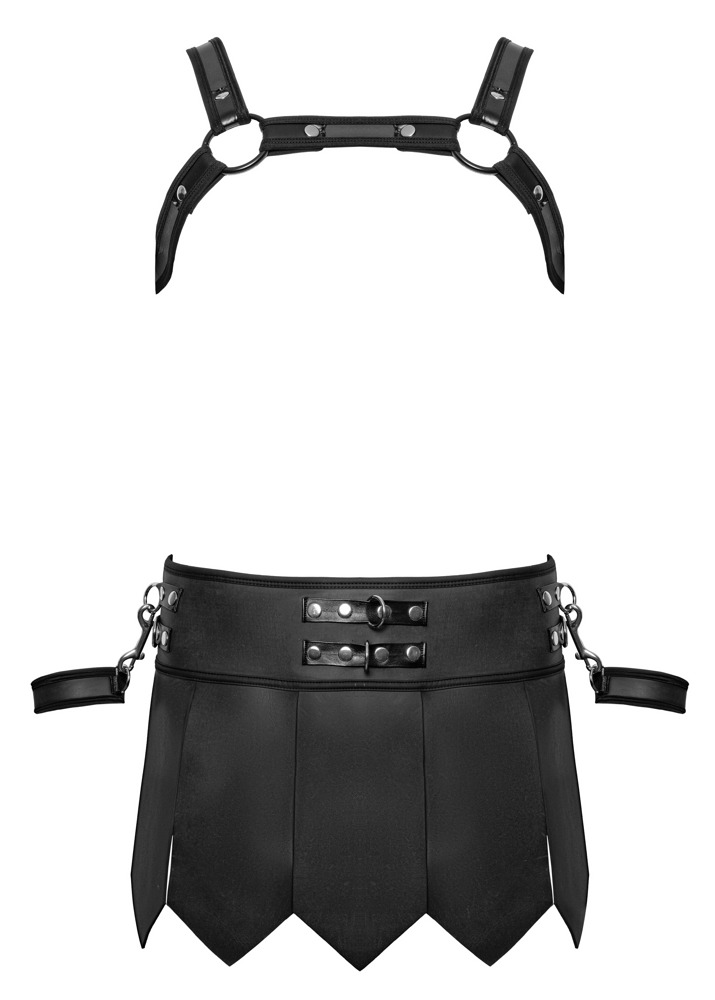Svenjoyment Bondage Men's Skirt + Chest Harness L vyri&scaron;ka lateksinė apranga &ndash; nuotrauka 8