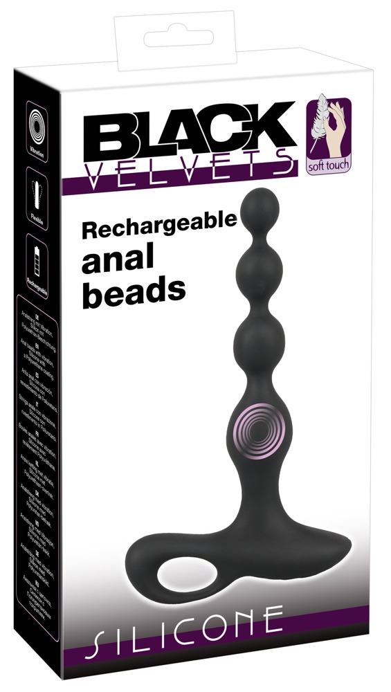 Black Velvets bv Vibrating Anal Beads Vibruojantis analinis dildo