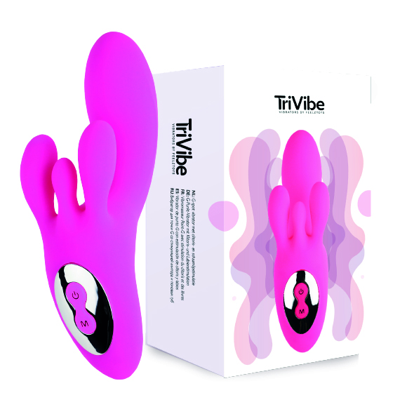 FeelzToys - TriVibe G-Spot Vibrator with Clitoral & Labia Stimulation Pink G taško vibratorius