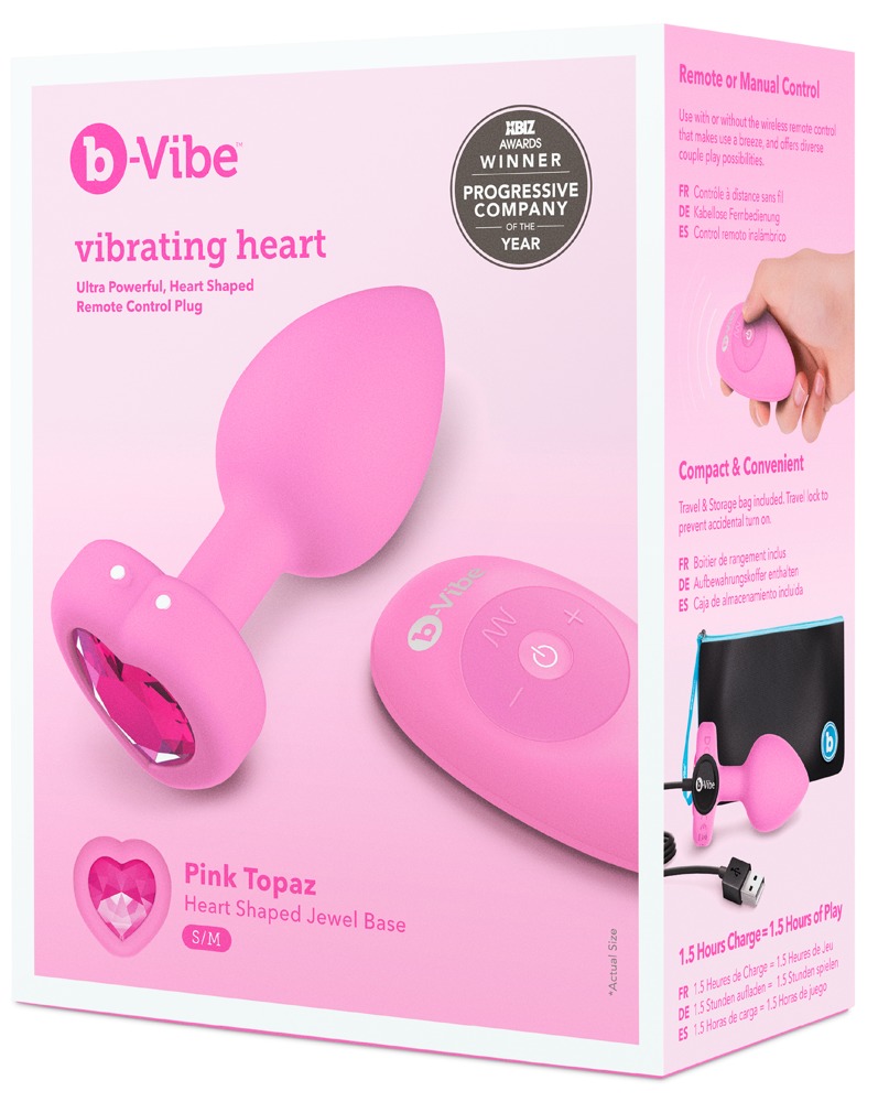 Le Wand Vibrating Heart Plug S/M Pink Analinis kaištis