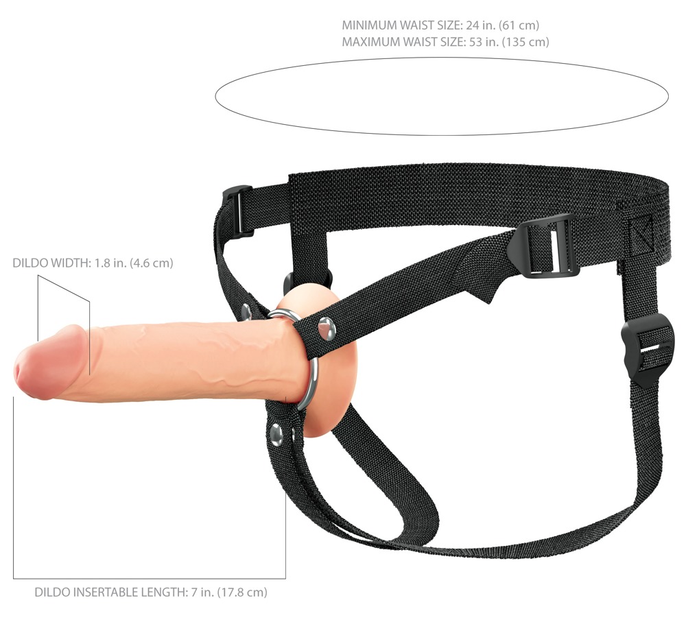Fantasy X-Tensions Elite FXTE7" Hollow Strap-On Light Strap-on dildo &ndash; nuotrauka 8