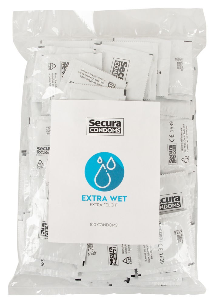 Secura Condoms Secura Extra Wet 100pcs Bag Prezervatyvai