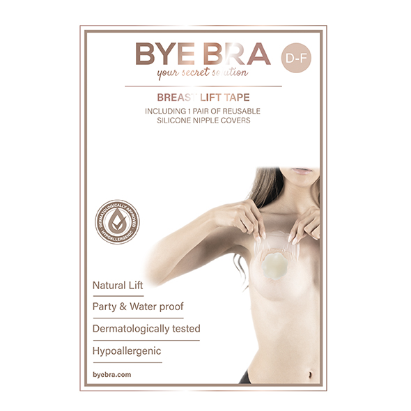 Bye Bra - Breast Lift & Fabric Nipple Covers D-F 1 Pair spenelių lipdukai