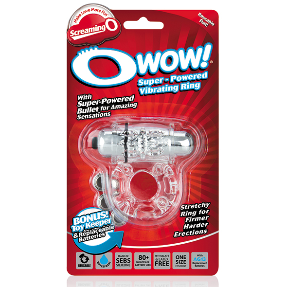 The Screaming O - Owow Clear vibruojantis penio žiedas su elementais