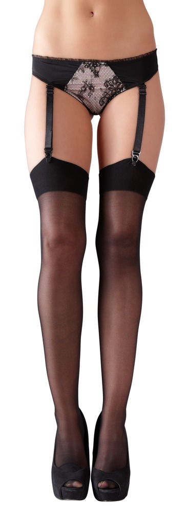 Cottelli legwear Stockings black 1 Prisegamos kojinės &ndash; nuotrauka 2