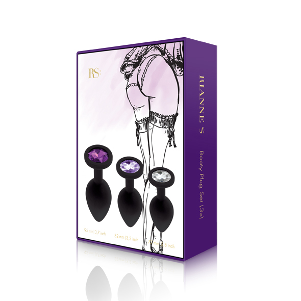 Rianne S rs - Soiree - Booty Plug Original Set 3x Black Analinis kai&scaron;tis &ndash; nuotrauka 2