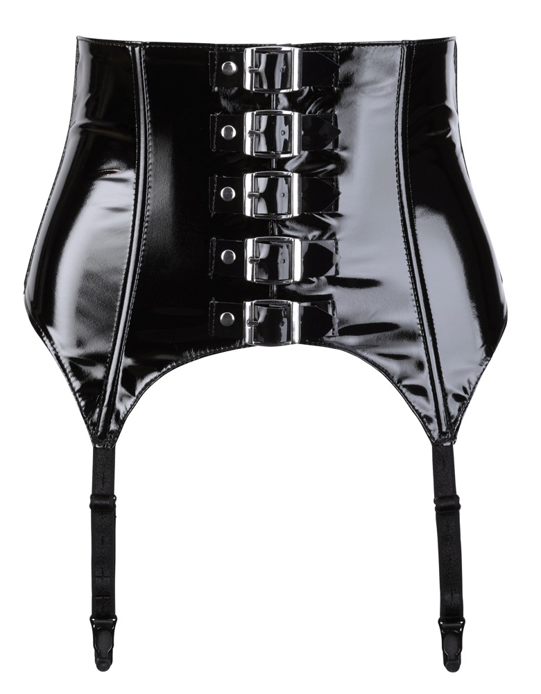 Black Level Vinyl Suspender Belt M Seksuali lateksinė apranga &ndash; nuotrauka 5