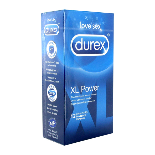 Durex - xl Power Condoms 12 pcs Nestandartinio dydžio prezervatyvai