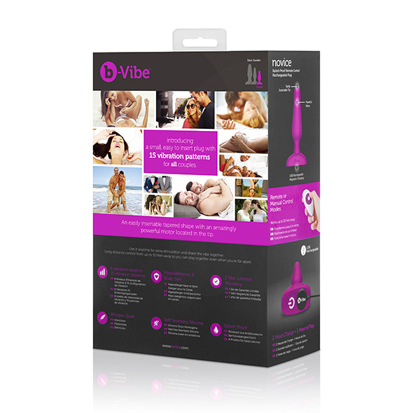 B-Vibe - Novice Remote Control Plug Fuchsia Analinis kai&scaron;tis &ndash; nuotrauka 10