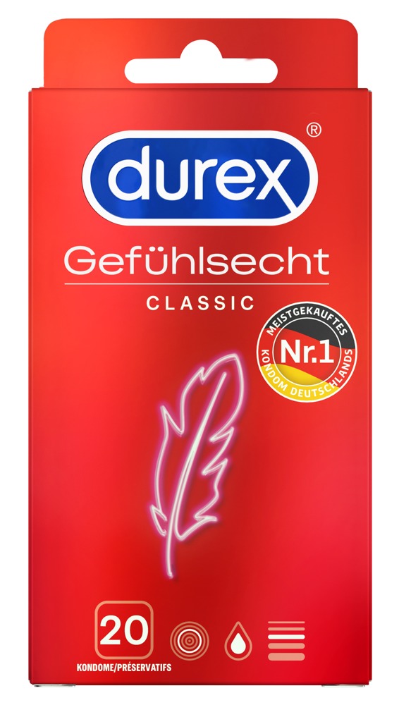 Durex gefühlsecht Class 20 pcs klasikiniai prezervatyvai