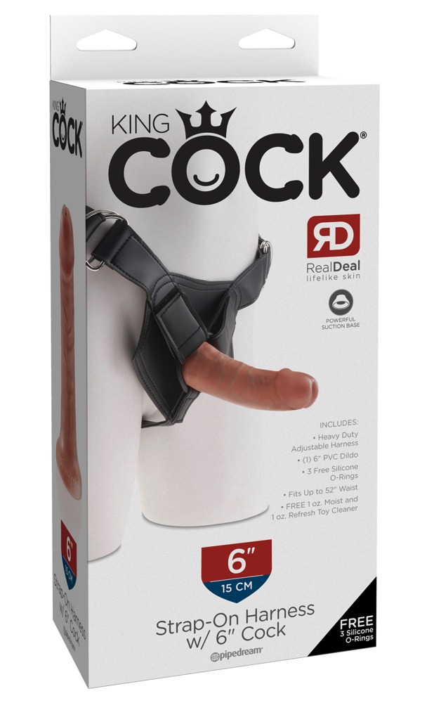 King Cock kc Strap-On with 6" Cock Tan Strap-on dildo