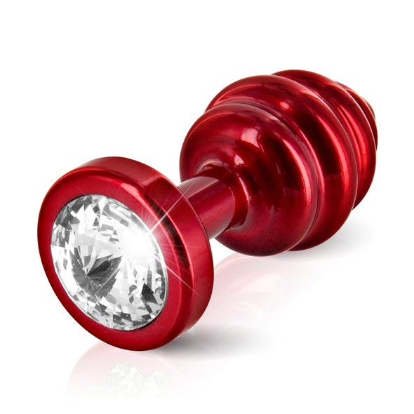 Diogol - Ano Butt Plug Ribbed Red 30 mm Analinis kaištis