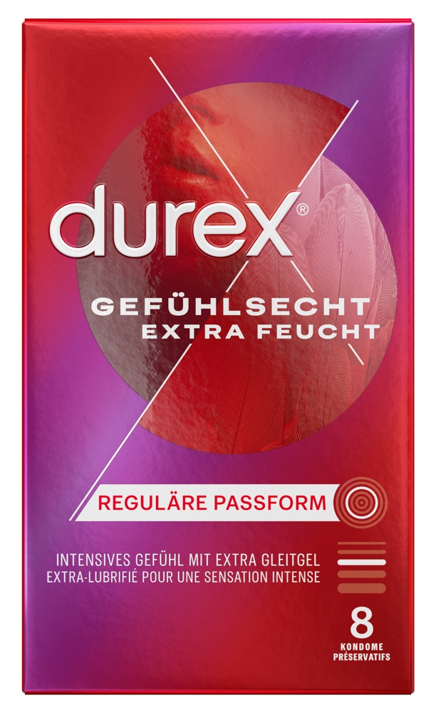 Durex gefühl.extra lubr. 8pc Papildomai lubrikuoti prezervatyvai