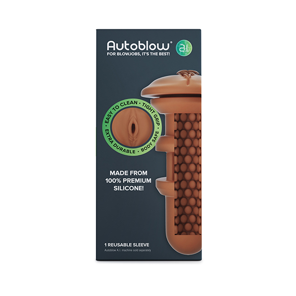 Autoblow - A.I. Silicone Vagina Sleeve Brown vaginalinis masturbatorius &ndash; nuotrauka 4