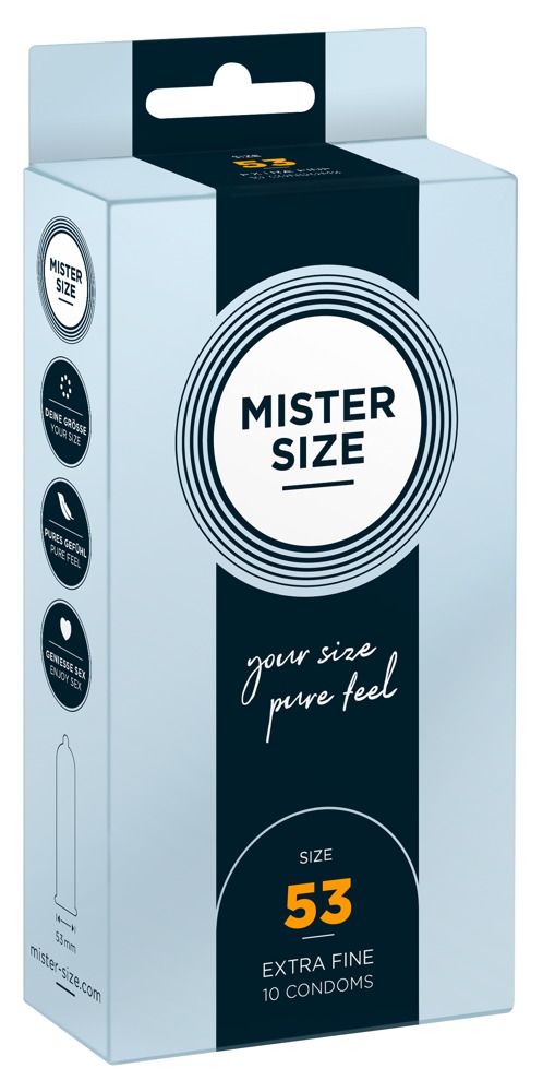 Mister Size 53mm pack of 10 Nestandartinio dydžio prezervatyvai