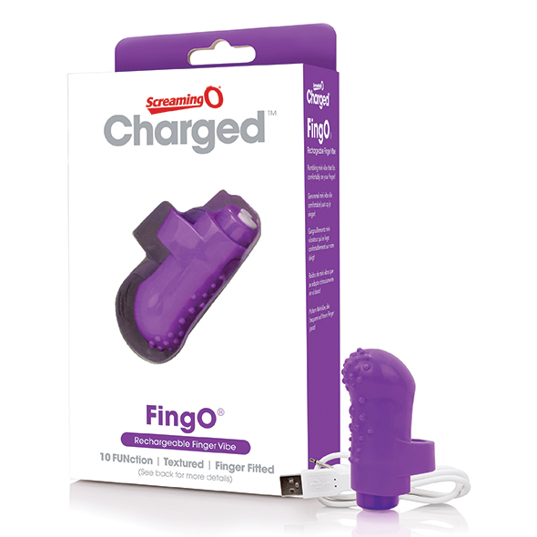 The Screaming O - Charged FingO Finger Vibe Purple vibruojantis antpirštis