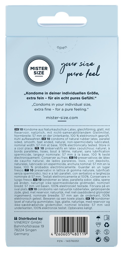 Mister Size 57mm pack of 10 Nestandartinio dydžio prezervatyvai &ndash; nuotrauka 3