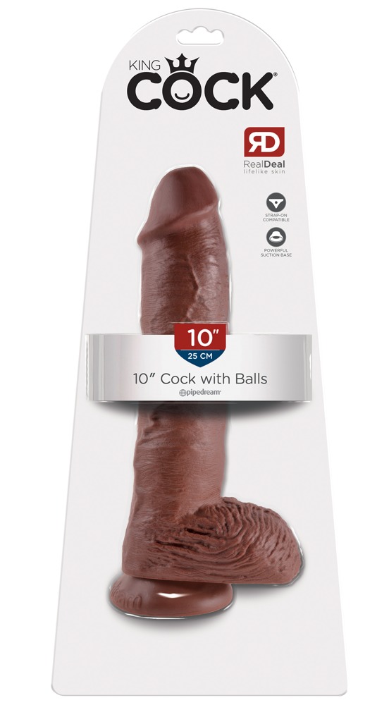 King Cock 10 inch Balls Brown realistiškas dildo